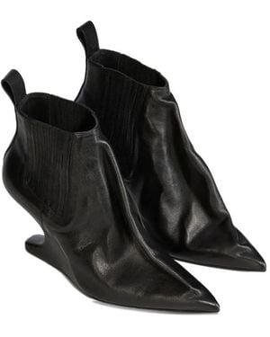Rick Owens Solid Pointed Toe Boots - Black