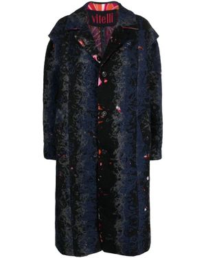 VITELLI Recycled Wool Floral Coat - Blue