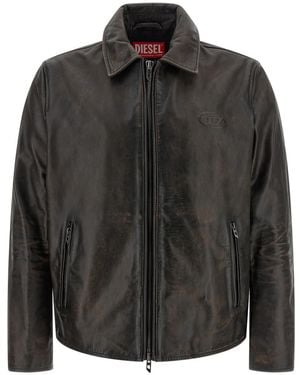 DIESEL Shirt Collar Jackets - Black