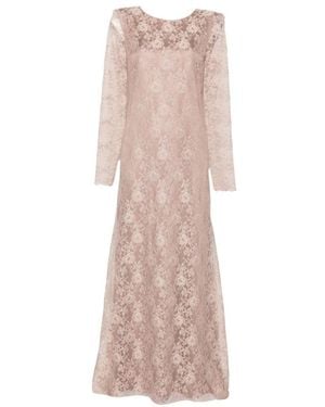 D.exterior Round Neck Lace Maxi Dress - Pink