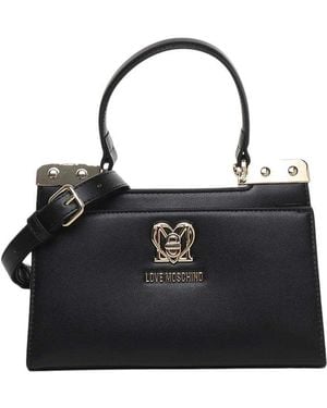 Love Moschino Logo Plaque Mini Satchel - Black