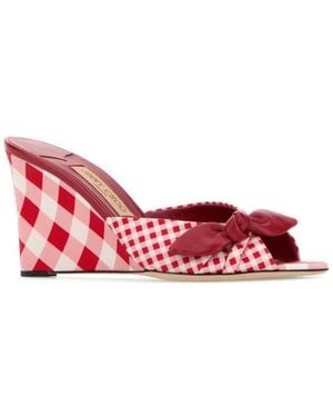 Jimmy Choo Check Bow Wedges - Red