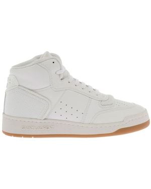 Saint Laurent Leather Sneakers - White