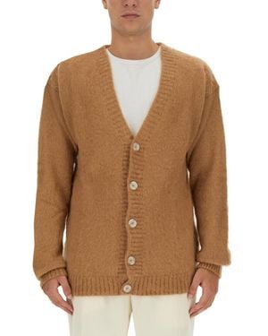 FAMILY FIRST V Neck Cardigans - Brown