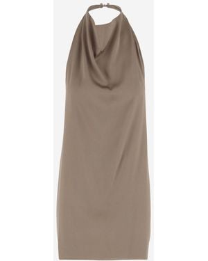 Stephan Janson Draped Neckline Dress - Brown