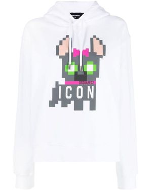 DSquared² Icon Hilde Cotton Hoodie - White
