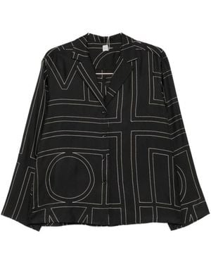 TOTEME Relaxed Logo Shirt - Black