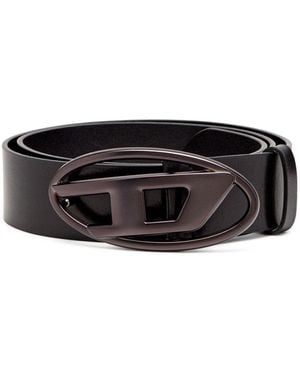 DIESEL Signature Buckle Belt - Black