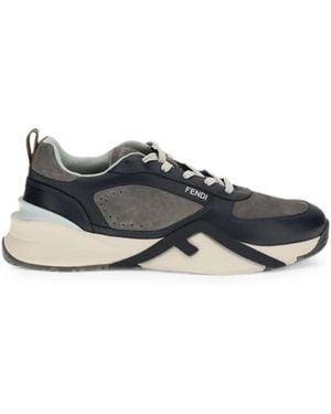 Fendi Color-Block Flow Sneakers - Blue