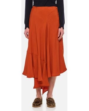 Colville Voulant Midi Skirt - Orange