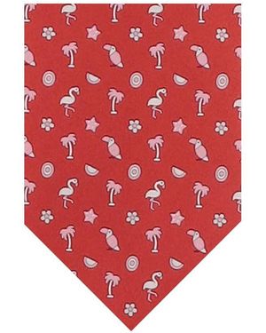 Ferragamo Graphic Pattern Tie - Red