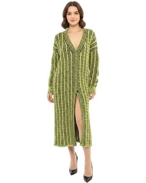 DIESEL Knitted V Neck Cardigan - Green
