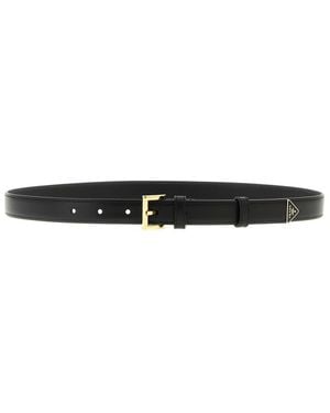 Prada Solid Buckle Belt - Black
