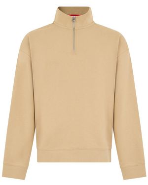 HUGO Mock Collar Sweatshirt - Natural