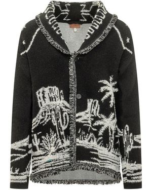 Alanui Jacquard Cardigan - Black