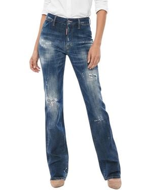 DSquared² Straight High Rise Jeans - Blue