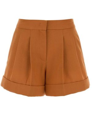 Fendi Wool Pleated Shorts - Brown