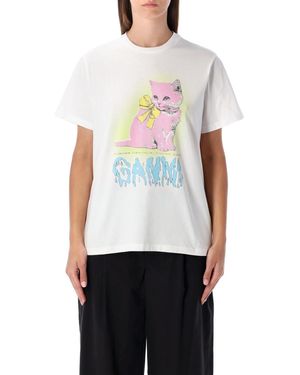 Ganni Printed T-Shirt - White