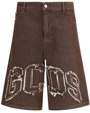 Gcds Relaxed Logo Shorts - Brown