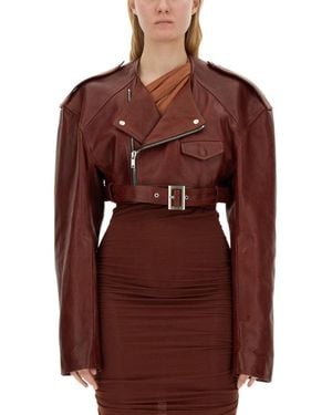 Rick Owens Solid Notched Lapel Jacket - Red