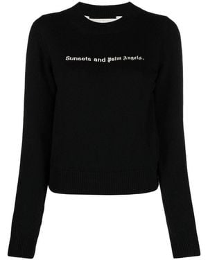 Palm Angels Sunset Wool Blend Sweater - Black