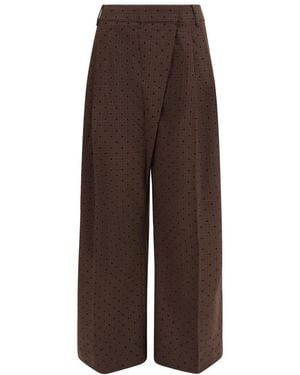 Ganni Loose Flat Front Trousers - Brown