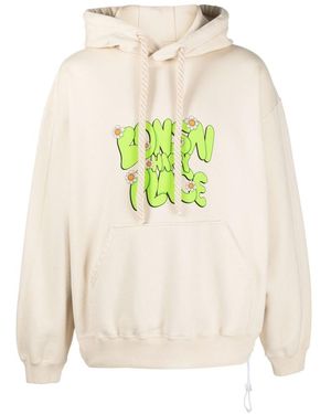 Bonsai Logo-Print Cotton Drawstring Hoodie - White