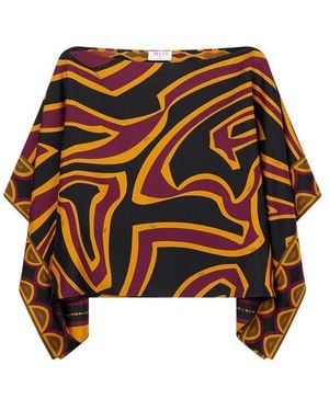 PUCCI Abstract Boat Neck Top - Brown