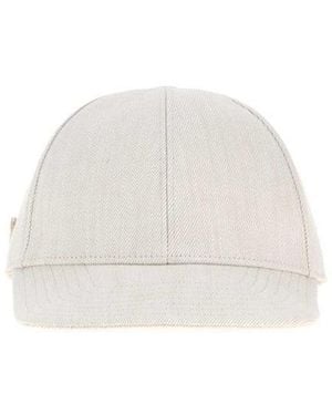 Prada Textured Baseball Hat - White