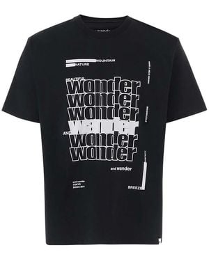 and wander Crew Neck T-Shirt - Black