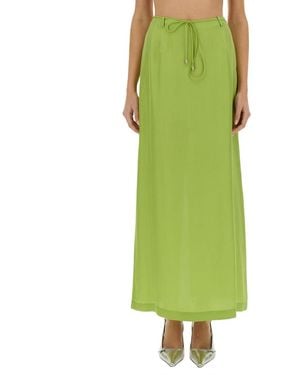 Alysi Solid Maxi Skirt - Green