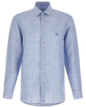 Etro Striped Linen Shirt - Blue