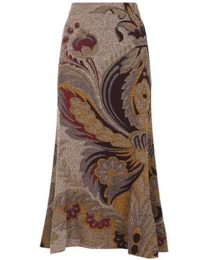 Etro Paisley Pattern Skirt - Brown