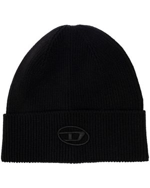 DIESEL Textured Beanie Cap - Black