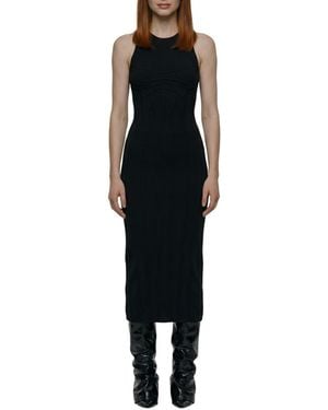 The Attico Crew Neck Midi Dress - Black