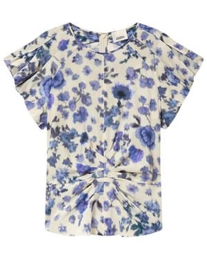 Isabel Marant Floral Round Neck Top - Blue