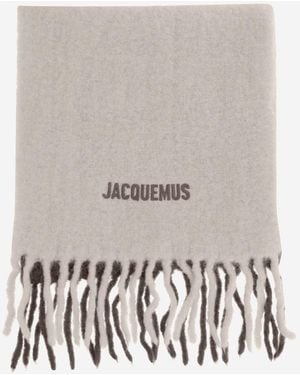 Jacquemus Embroidered Logo Scarf - Grey