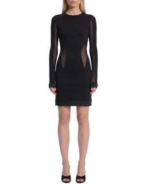 The Attico Crew Neck Mini Dress - Black
