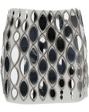 Des Phemmes Embellished Mini Skirt - White