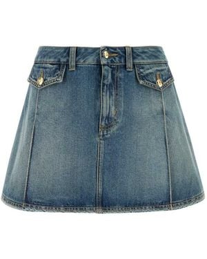 McQueen Denim Mini Skirt - Blue