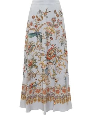 Etro Printed Maxi Skirt - White