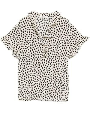 Chloé Printed V Neck Top - White