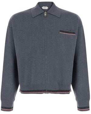 Versace Shirt Collar Sweater - Blue