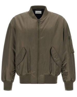 Saint Laurent Padded Satin Bomber Jacket - Green
