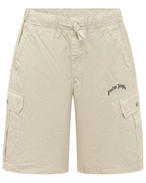 Palm Angels Logo Shorts - Natural