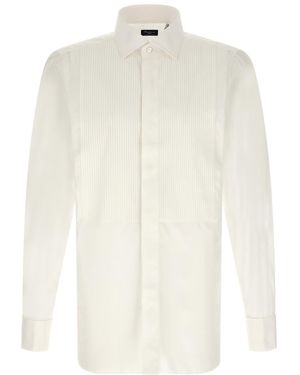 Finamore 1925 Napoli Classic Tuxedo Shirt - White