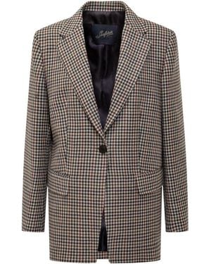 The Seafarer Checks Notched Lapel Blazer - Grey