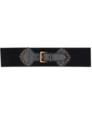 Prada Solid Embellished Belt - Black