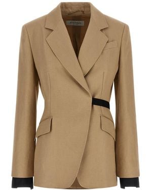 Max Mara Notched Lapel Blazer - Natural