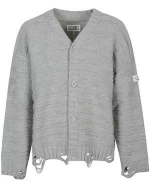 MM6 by Maison Martin Margiela Open Sweather With Logo - Gray
